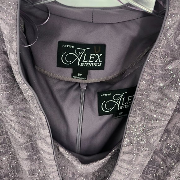 Alex Evenings Soft Spring Special Occasion Knit Jacket Dress 8P NWOT - Picture 6 of 8